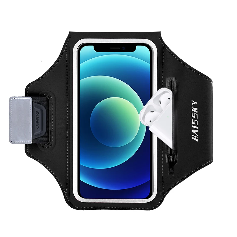 

Haissky 6.7 inch Running Armband For iPhone 12 11 Pro Max XR Samsung Note 20 S21 S20 S10 GymSports Arm Band Strap Holder Pouch