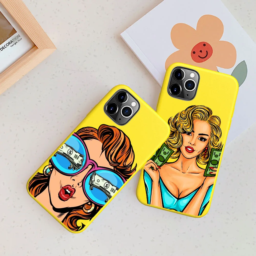 

MAKE MONEY Not Friend Kash Black head Girl Fundas phone case For iPhone 8 7 6 6S Plus XR 10 11 Pro max X XS Max Cover Capa Shell