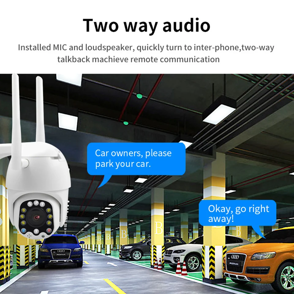 1080P PTZ IP Camera Wifi Outdoor Speed Dome Waterproof Wireless Surveillance Camera Pan Tilt 4X Digital Zoom 2MP Network CCTV