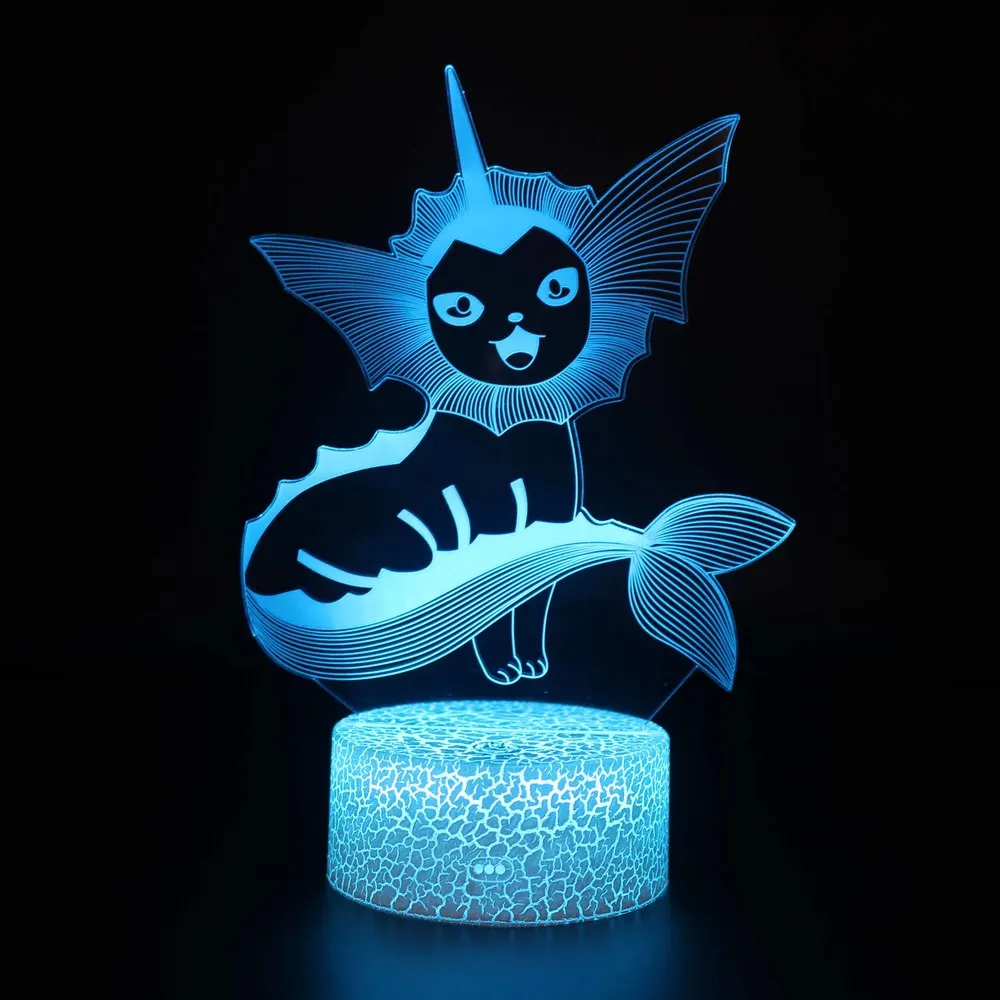3D USB акриловый ночной Светильник Покемон s Настольный безделушки светодиодный светильник настольные лампы для спальни офисный Декор подарок красочная лампа орнамент