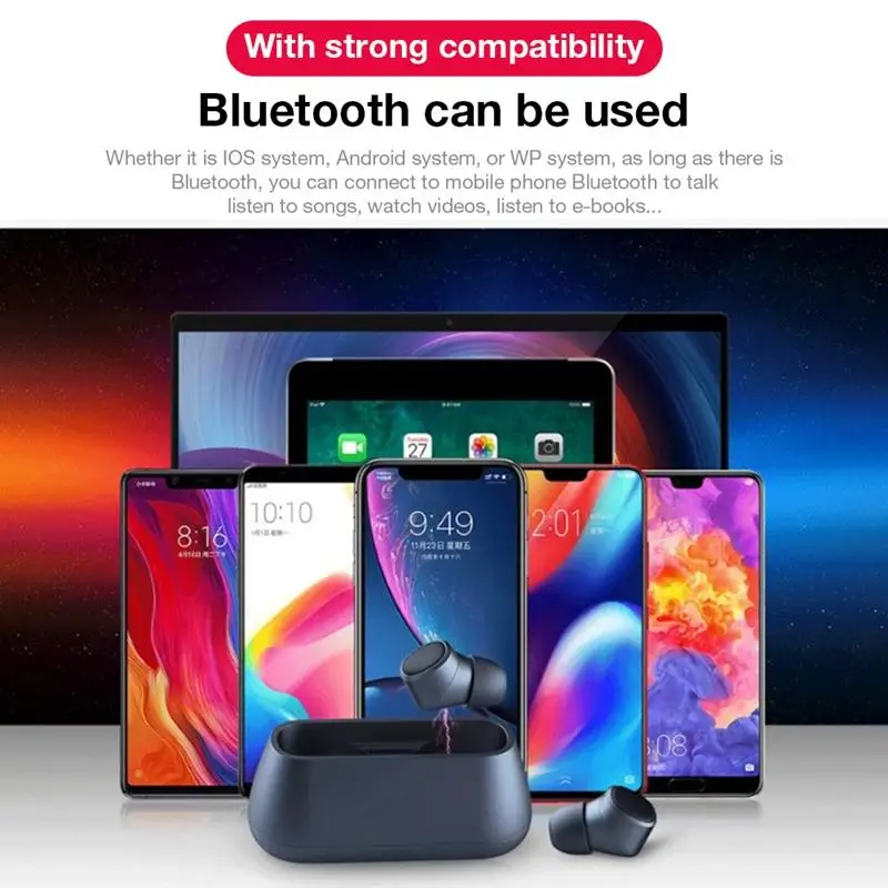 LEORY T1 TWS Mini bluetooth 5,0 Наушники Hi-Fi стерео тяжелый бас шумоподавление двусторонний вызов IPX6 глубина водонепроницаемый гарнитура