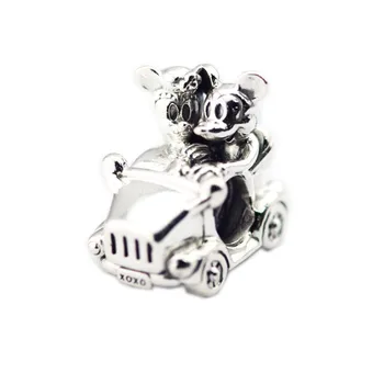 

Couple Mouse Vintage Car Silver Beads for Charms Bracelets Women Fine Silver 925 Jewelry Cartoon Charm Beads for Jewelry Making