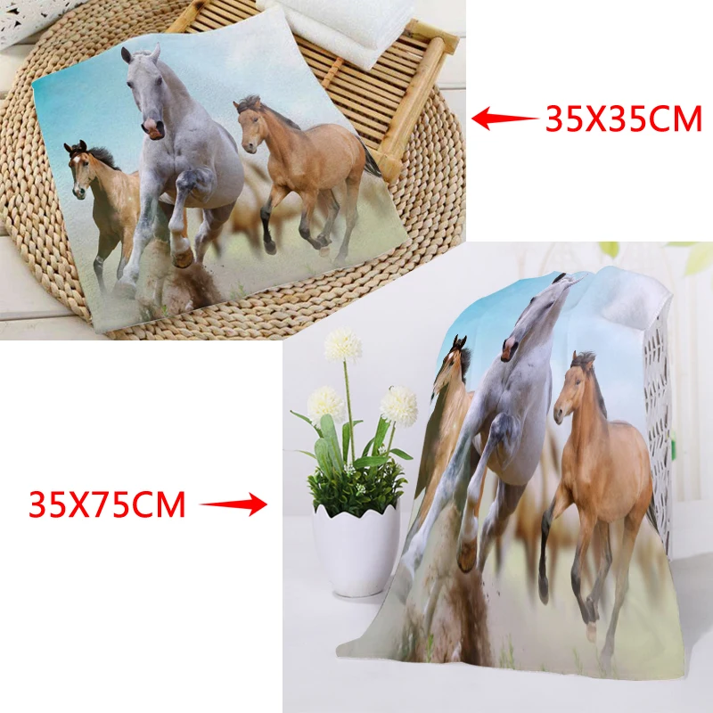Новое поступление полотенце лошадь Размер 35x35 см 35x75 см заказное полотенце для лица с рисунком микрофибра ткань квадратный прямоугольник логотип - Цвет: 20