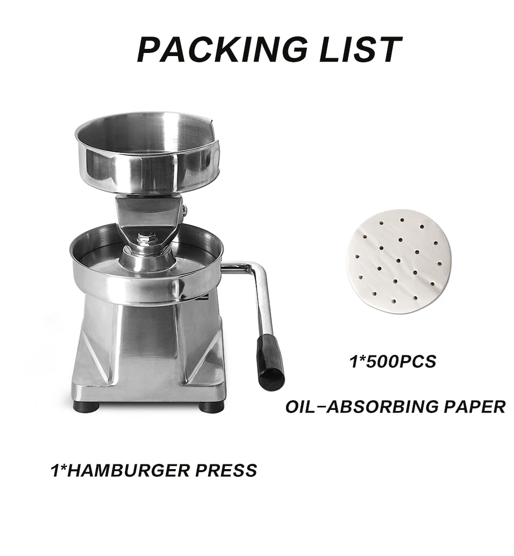 Burger Patty 100-150mm Manual Hamburger Press Maker Burger Forming Machine Round Meat Shape Processor Kitchen Beef Pie Mold Tool