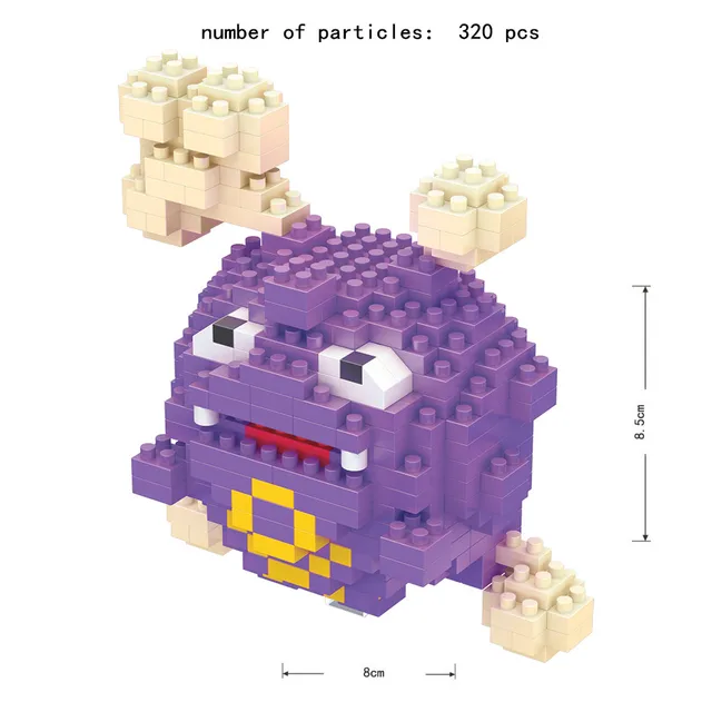 TAKARA TOMY 41 styles Pokemon Pikachu Building Blocks 3D DIY Educational Model Ornament Mewtwo Micro Small Assembled Block Brick 8086A