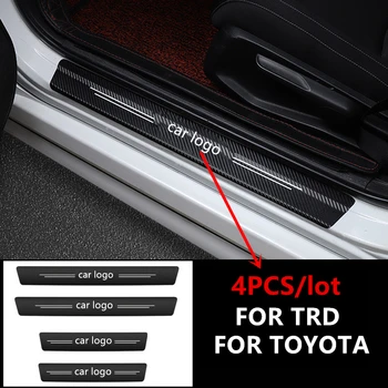 

4PCS Car Door Threshold Carbon Protector Door Sill Guards Stickers For Toyota corolla yaris TRD auris avensis car accessories