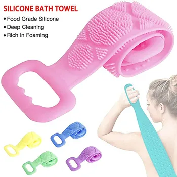 

Back Scrub Silicone, Bath Shower Silicone Body Brush Rub Towel Artifact Strip Exfoliating Body Wash for Women Men, Easy to Clean