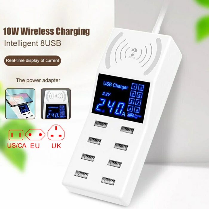 8 Port Fast Charge Charger 2.4A High Current Broadband Voltage Wireless for Mobile Phone VH99