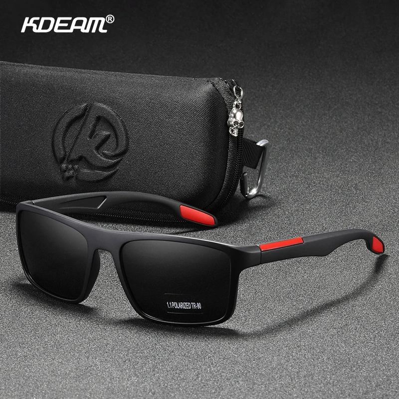 

KDEAM Rectangular Ultra Light TR90 Sunglasses Men Polarized TAC 1.1mm Thickness Lens Driving Sun Glasses Women Sports Cat.3