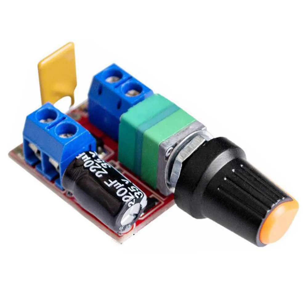 

Mini DC Motor PWM Speed Controller 3V 6V 12V 24V 35V Speed Control Switch Super Small LED Dimmer 5A