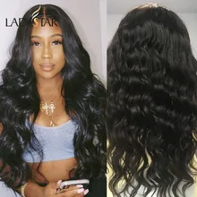 Прозрачные парики из натуральных волос на кружеве, предварительно выщипанные перуанские волнистые волосы 16-26 дюймов, парик из натуральных волос с детскими волосами Remy LADYSTAR