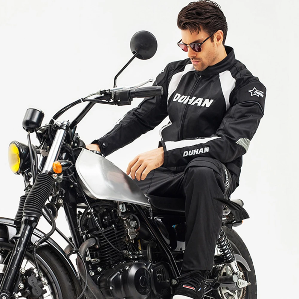 DUHAN мотоциклетная куртка для мужчин, для мотокросса, для сезонов, штаны, защитная броня, мотоциклетная одежда, для верховой езды, съемная теплая подкладка, куртки