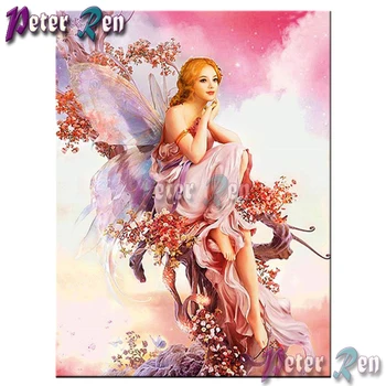 

DIY Diamond painting Fairy butterfly fairy portrait Square/round Rhinestones cross stitch diamond embroidery Handmade girl gift