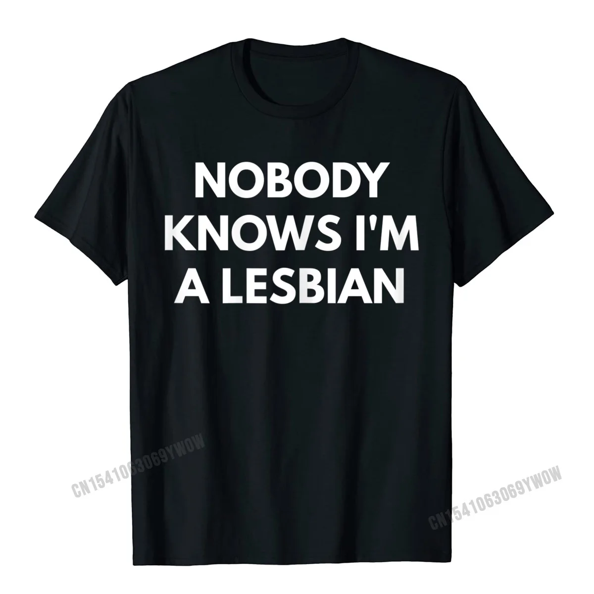 Design Casual T Shirts for Men 100% Cotton Labor Day Tops T Shirt Birthday Tshirts Short Sleeve Fashionable Crewneck Womens Nobody Knows Im a Lesbian t-shirt - LGBT Pride Shirts__407 black