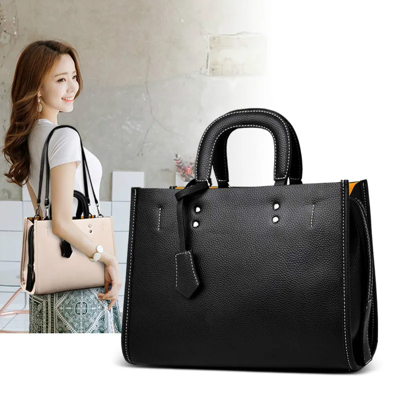 

PU Leather Large Capacity Handbags 2019 Fall New Large Capacity Shoulder Bags Ladies High Quality Leather Crossbody Bag Tote