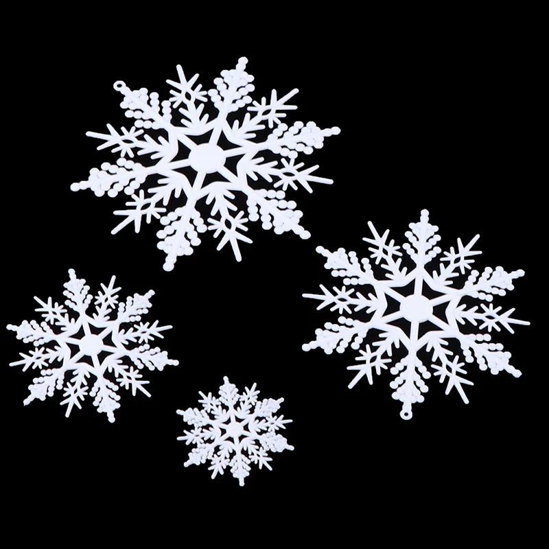 12 Petals Christmas Venue Plastic White Snowflake Flakes Decoration Snowflake Pendant