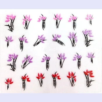 

1/6 pcs Glitter Nail Gel Sticker Sticky Lily Self Adhesive Nail Sticker For Manicure DIY Nail Art Decoration