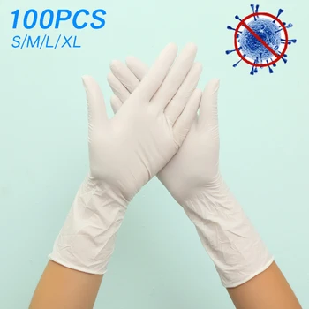 

100pcs 12 inches Disposable Nitrile Gloves Latex Dentistry Powder Free Protection Rubber Chemicals Laboratory Long Working Glove