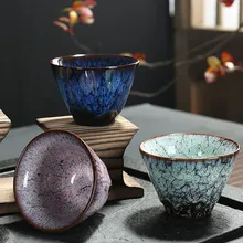 Керамическая чайная чашка для смены печи, маленькая чайная чаша с защитой от обжига, большой размер, 120 мл, китайская домашняя креативная керамическая чашка