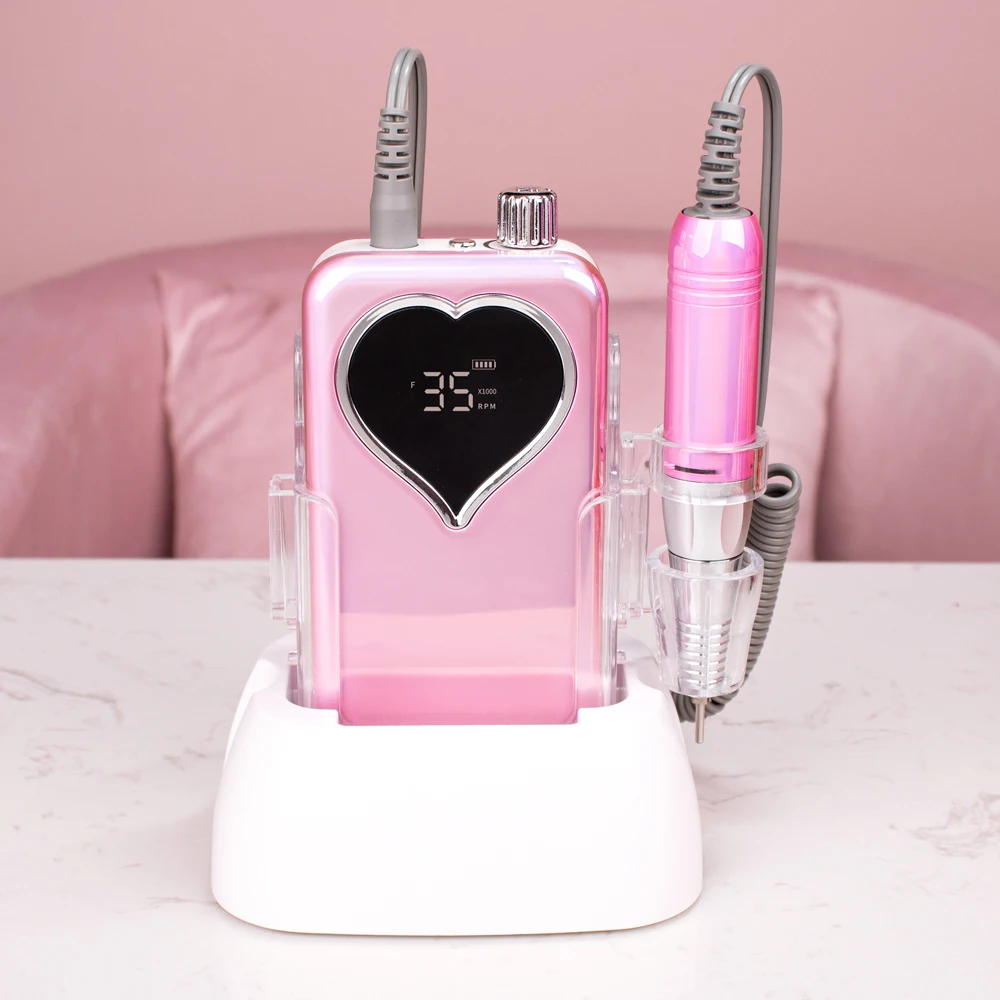Professional Electric Manicure Nail Drill Machine 35000RPM Portable Rechargeable Cordless Efile For Acrylic Gel Nails Home Salon 5