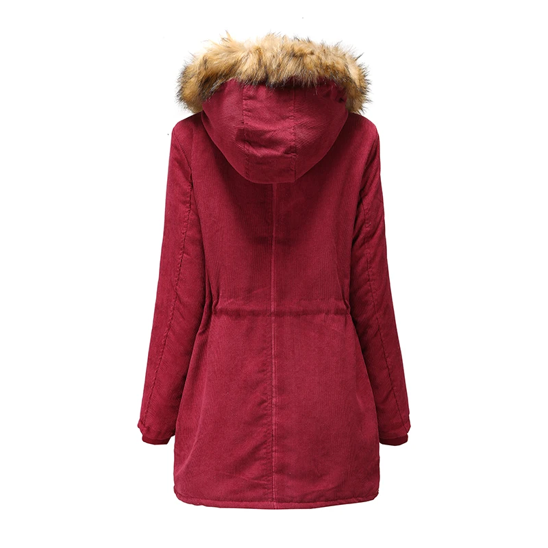 Women Winter parkas Warm Hooded coat fashion casual Faux Fur Collar Parker Coat Cotton Padded Outwear thicken lady overcoats