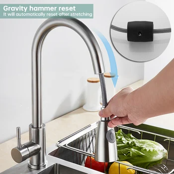 

Kitchen Faucet Pull out Side Sprayer Swivel Spout Single Handle Mixer Tap Sink Faucet 360 Rotation Kitchen Sink Basin Faucets