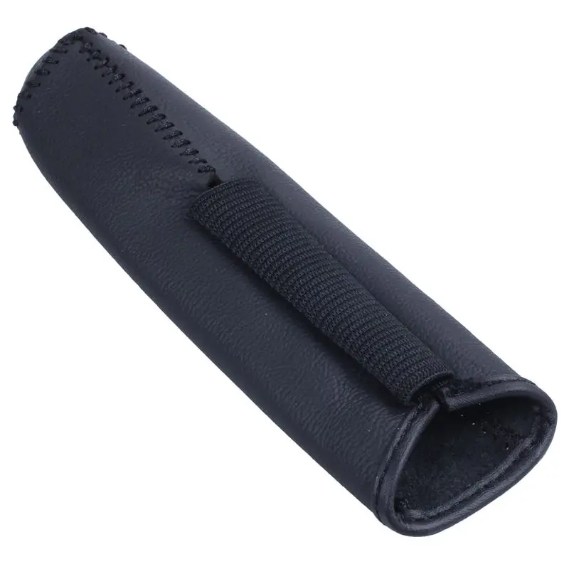 Leather Hand Brake Cover Protective Sleeve For Honda / Accord / Civic 8 Black + black line
