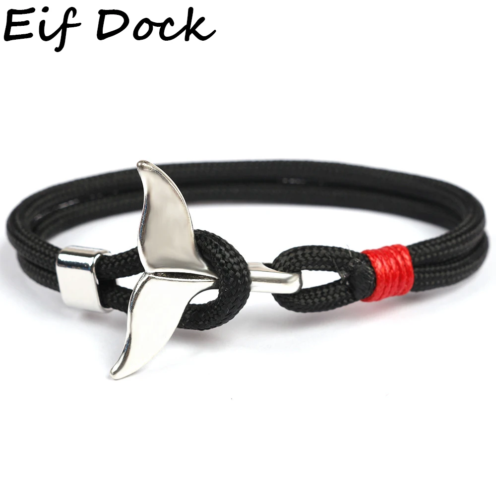 Eif Dock трендовые Якорные Браслеты с хвостом Кита для мужчин и женщин
