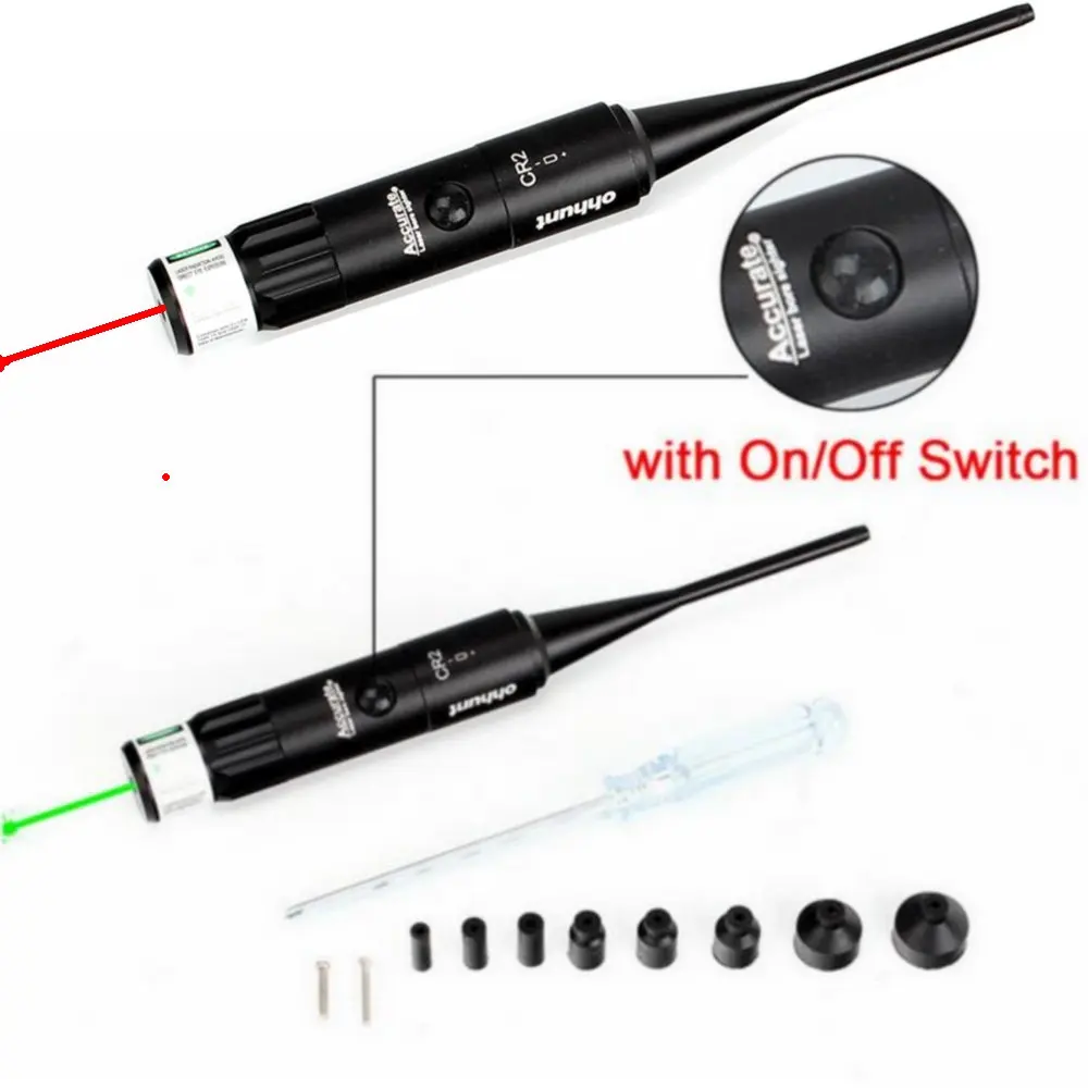 

Red Green Laser Bore Sight kit for .22 to .50 Caliber Scope Rifles Handgun BoreSighter with On/Off Switch