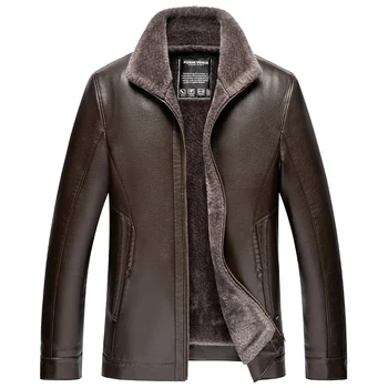 

2020 New Men's Leather Jacket Handsome Winter Warm Jackets Men Coat Fur Collar Motorcycle/Biking Jackets Men veste homme,L-4XL
