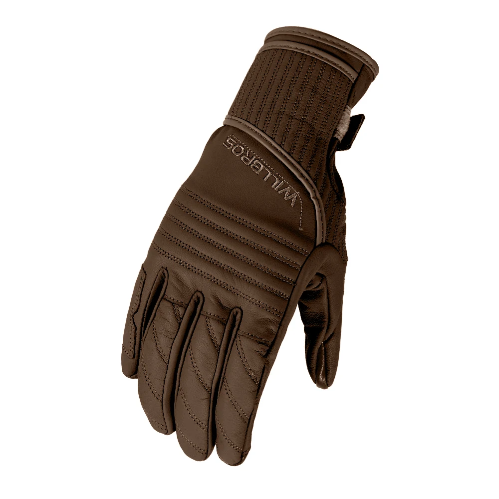 

Motorcycle Touch Screen Leather Gloves Abbey Road Retro Classic Guantes Willbros Motor Motocross Travel Brown Luvas Mens
