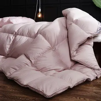 

Svetanya Satin Cotton Material Duvet Comforters Goose Down Quilt King Queen Full Double Size Hotel Thick Blanket