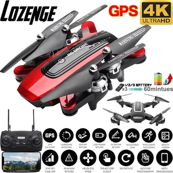 

Lozenge HJ38 Pro Drone 4k HD Camera Visual Positioning 1080P Follow Me WiFi+GPS Drone Foldable Altitude Hold RC Drone