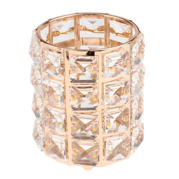 

Crystal Makeup Brush Holder Dresser Cosmetic Lip Pencil Eyeliner Brush Organizer Women Storage Jar Home Decoration