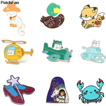 

20pcs/lot A3764 Patchfan Fashion Cartoon Spirited Away Enamel Pin Collection Brooches Cat Art Lapel Pins Backpack Badge Jewelry