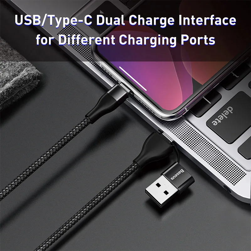 2 в 1 для usb c к Lightning зарядный кабель для iPhone xs max xr 8 7 6s plus 5S 11 ipad pro быстрое зарядное устройство pd кабель 18 Вт