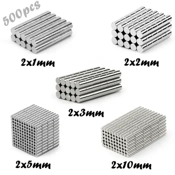 

500Pcs Mini Small N35 Round Magnet 2x1 2x2 2x3 2x5 2x10 mm Neodymium Magnet Permanent NdFeB Super Strong Powerful Magnets