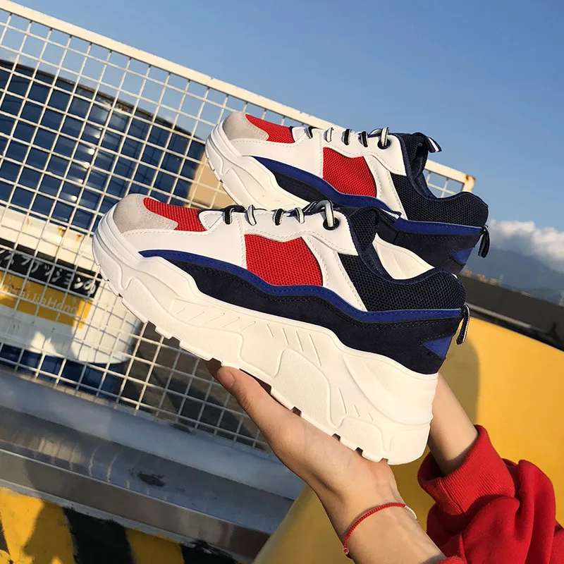 2019 Новая модная женская обувь на не сужающемся книзу массивном кроссовки для Для