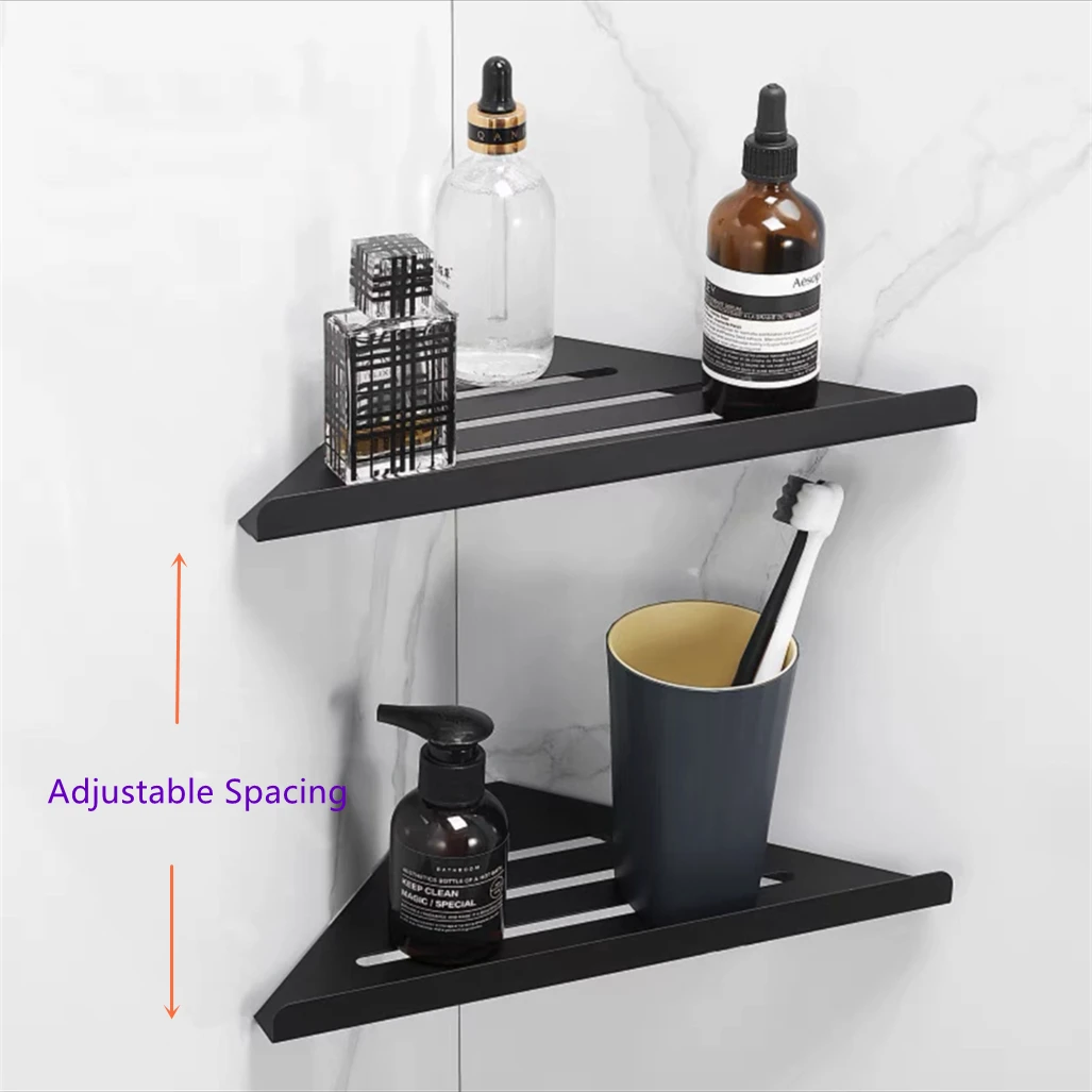 1-3 Layer Aluminum Corner Organizer Shelf Bathroom Storage Rack