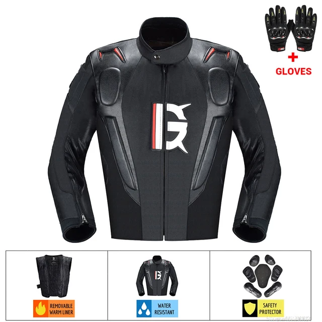 Waterproof Motorcycle Jacket Pants Off-Road Racing Motocross Riding Jacket Suit Men Windproof Touring Moto Protective Suit GR-Y-09 BK Jacket