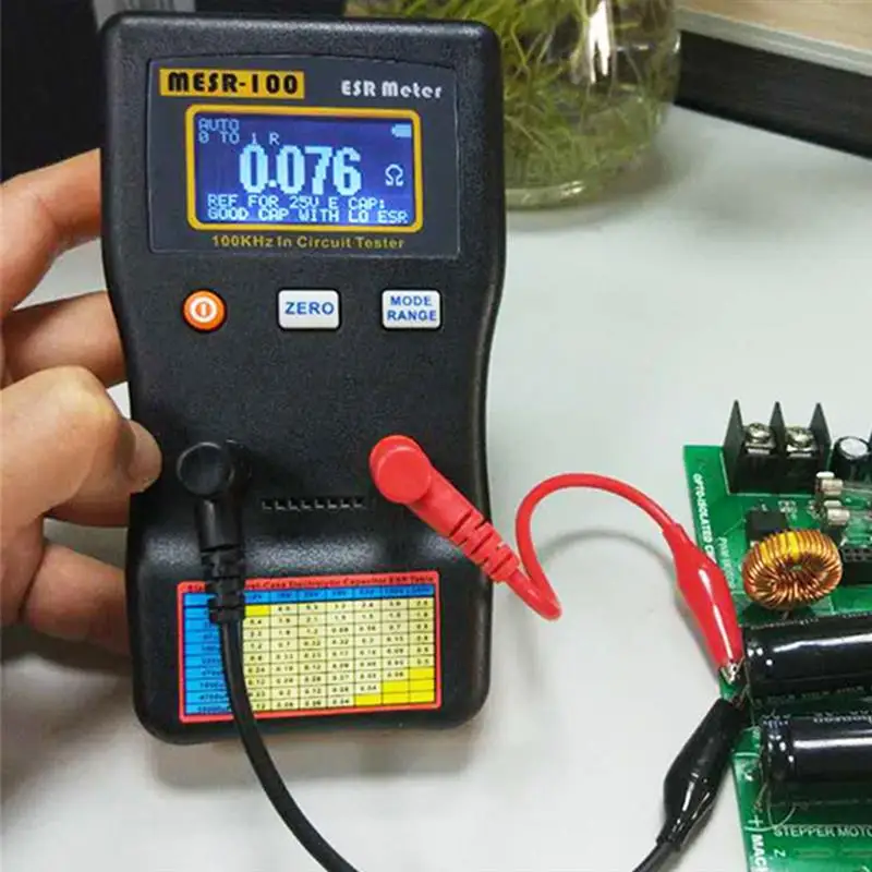 MESR100 ESR Capacitance Meter Ohm Meter Professional Measuring Capacitance Resistance Capacitor
