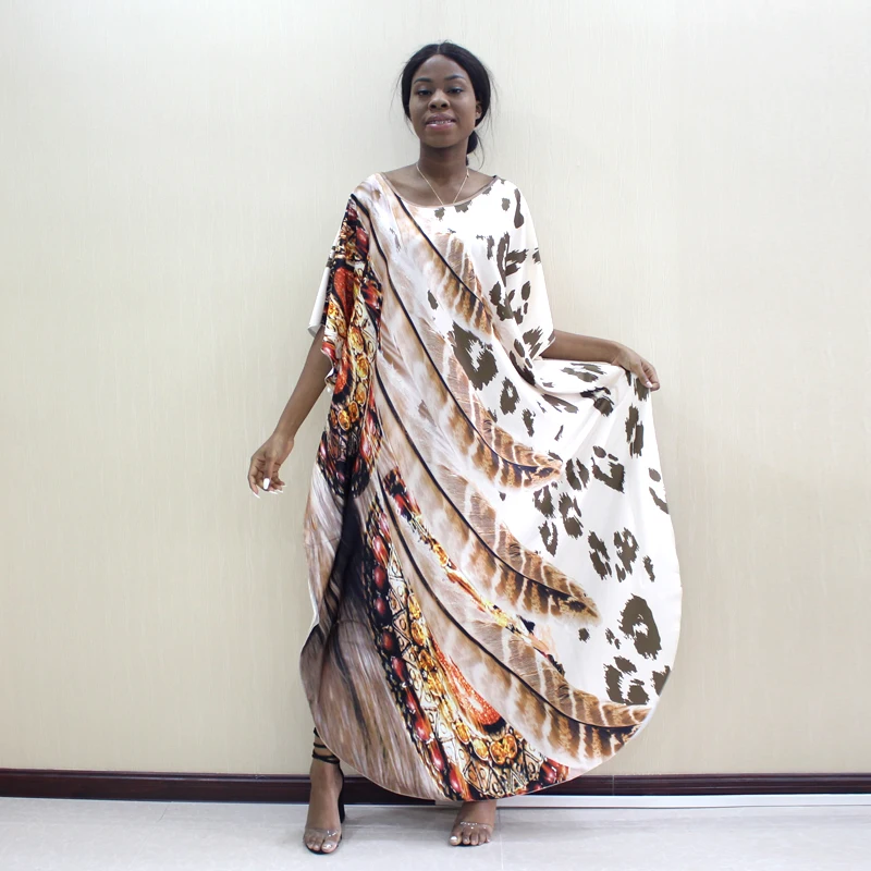 Dashikiage Последние поступления Леопардовый и перьевой узор печать Африканский Дашики женское платье большого размера модные женские вечерние платья - Цвет: as picture