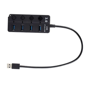

4 Ports USB 3.0 Hub Splitter with Independent Switch for Computer PC Laptop Mulit-function Extension Tools