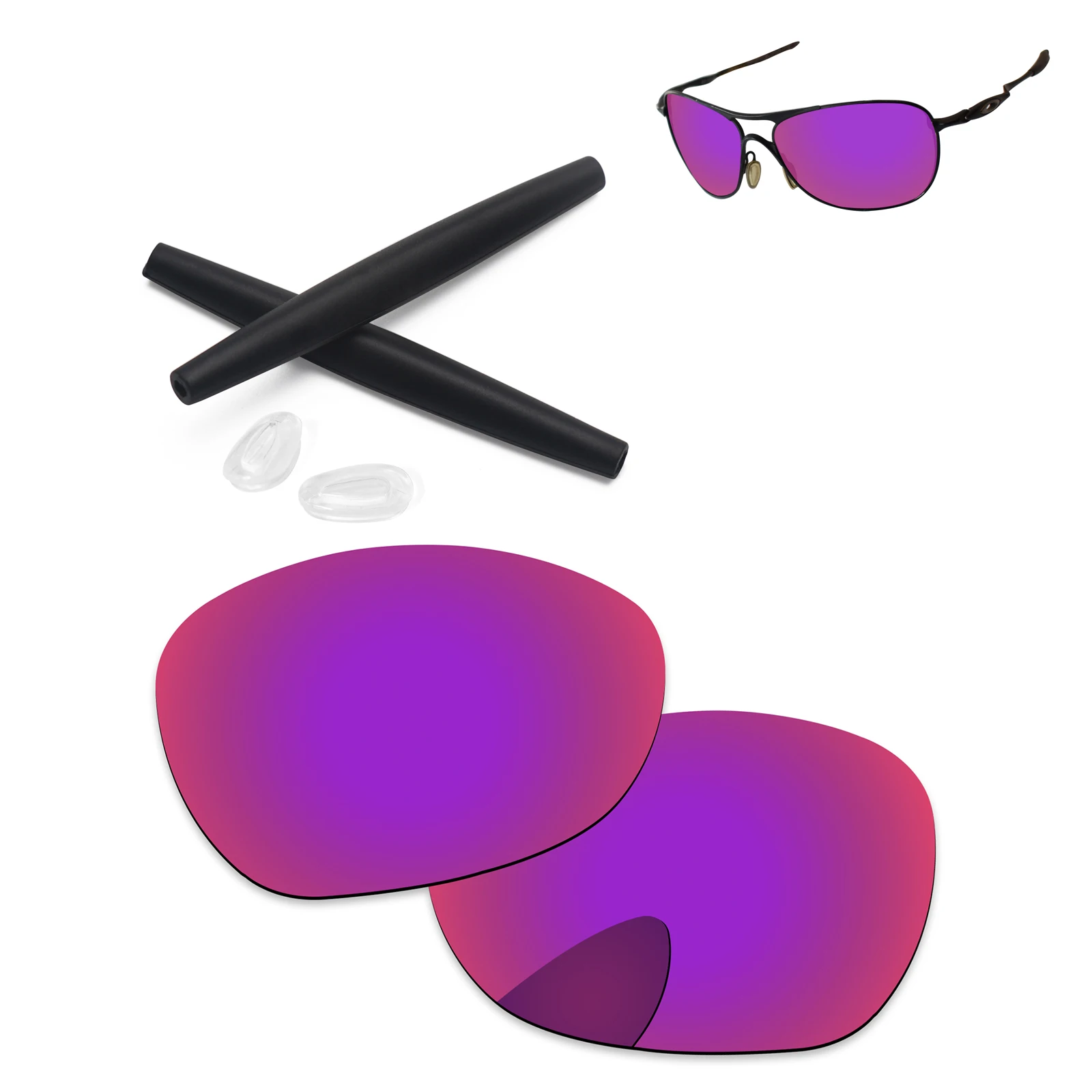 PapaViva Polarized Replacement Lenses and Ear Socks& Nose Pads for Authentic Crosshair New 2012 OO4060- Multiple Options - Цвет линз: Purple Red