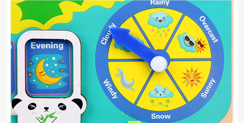 Montessori Wooden Toys Baby Weather Season Calendar Clock Time Cognition Preschool Educational Teaching Aids Toys For Children