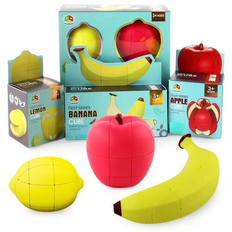 Фруктовый кубик яблоко/банан/лимон волшебный кубик Профессиональный скоростной пазл твисти антистресс Развивающие игрушки для детей подарок
