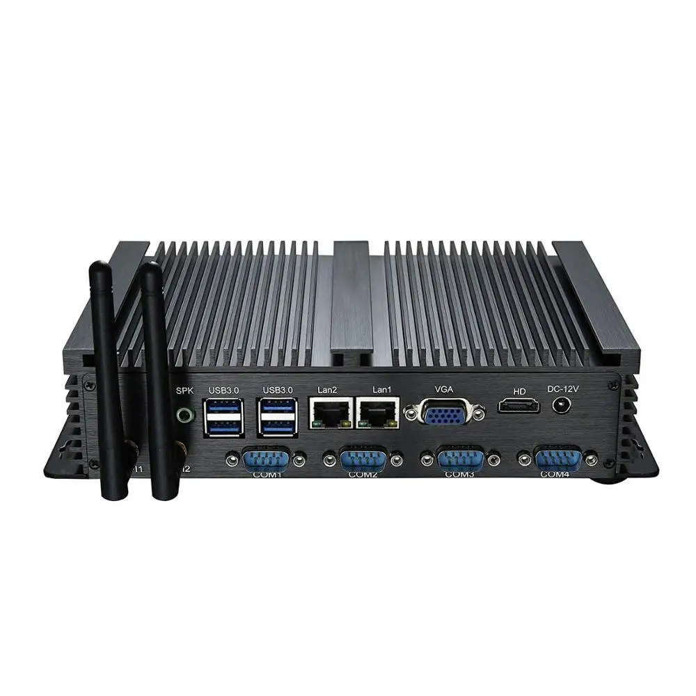 Безвентиляторный мини-ПК с ОС Windows XP/7/8/10 Intel Core i5 3317U 1007U 2* lan, 4* RS232 COM промышленный прочный ПК компьютер 300 м Вай-Фай HDMI+ VGA