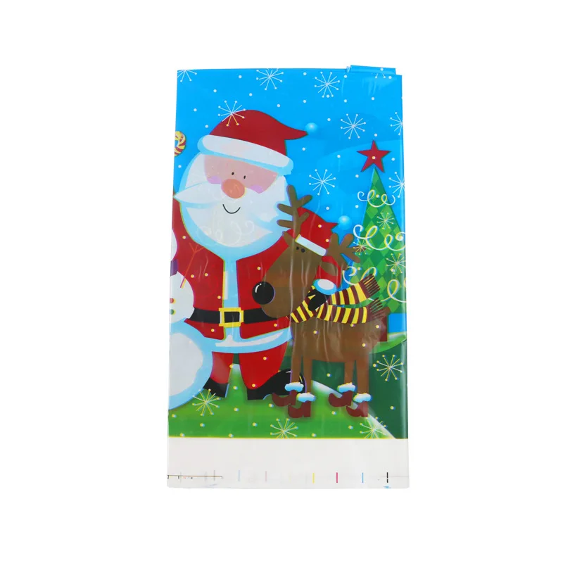 108*180 см Рождественское украшение Санта-Клауса для дома, скатерть для детской вечеринки на день рождения, одноразовая Рождественская подарочная сумка - Цвет: 1.Tablecloth -1pcs