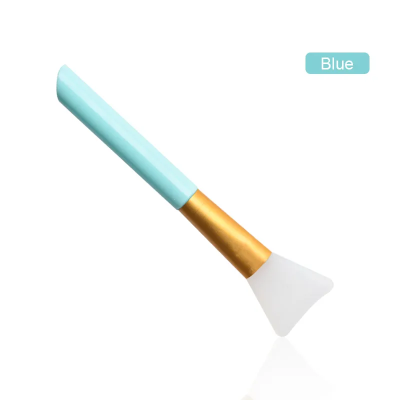 Blue 1 шт., профессиональная силиконовая маска для лица, кисть, маска для смешивания грязи, кисть, инструмент, 3 цвета, мягкие кисти, инструмент для ухода за кожей лица MZS1007 - Handle Color: Blue