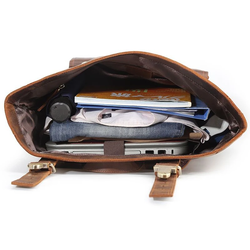 Crazy Horse Genuine Leather Backpack for Men 17" Laptop Daypack Large Capacity Male Travel Tote Bag Vintage School Shoulder Bag